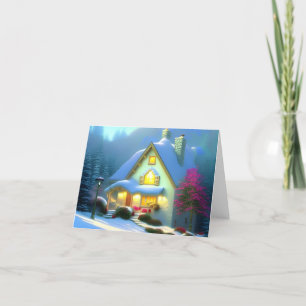 Christmas Cottage Folded Holiday Card
