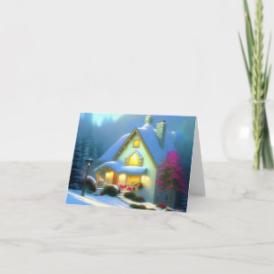 Christmas Cottage Folded Holiday Card