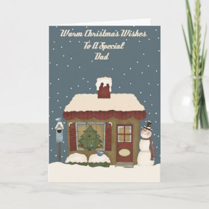 Christmas Cottage To A Special Dad Holiday Card