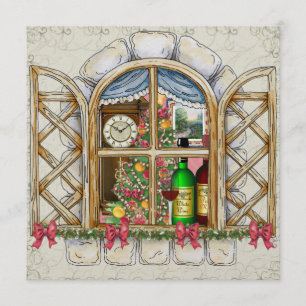 Christmas Cottage Window Invitation - SRF