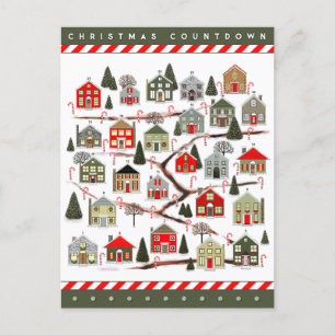 Christmas Countdown Advent Calendar Postcard