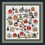 Christmas Countdown Advent Calendar Poster<br><div class="desc">Creative Advent Calendar featuring Christmas holiday village of 25 houses including a gingerbread house.</div>