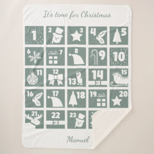 Christmas Countdown Advent Calendar  Sherpa Blanket
