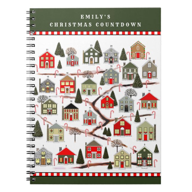 Christmas Countdown Holiday Planner Notebook (Front)