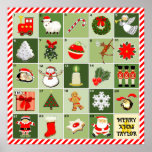 Christmas Countdown Poster<br><div class="desc">Holiday countdown to Christmas Advent calendar activity featuring 24 images leading up to December 25th.</div>