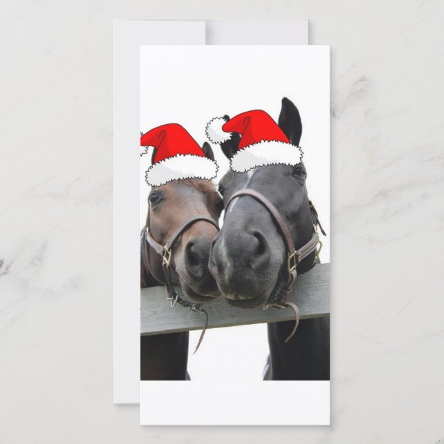 Christmas Country Horses Holiday Card (Front)