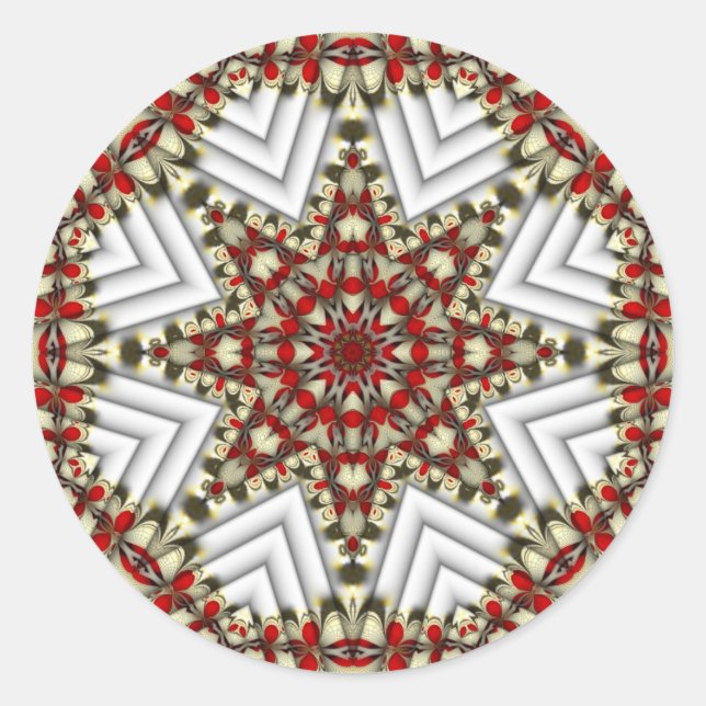 Christmas Country Patchwork Classic Round Sticker (Front)