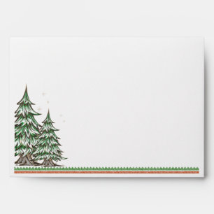 Christmas Country Pine Tree Customisable Envelope
