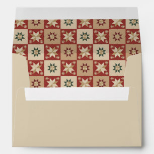 Christmas Country Star Quilt Blocks Envelope