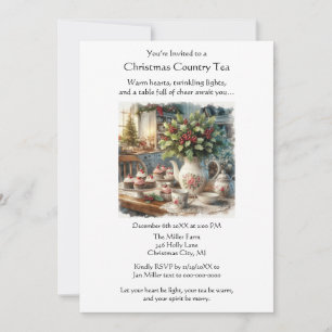Christmas Country Tea Party Invitation