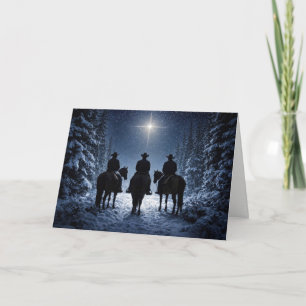 Christmas Country Western Cowboy North Star Card