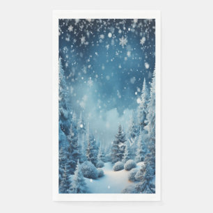 Christmas Country Woodland Winter Snowflakes Napkin