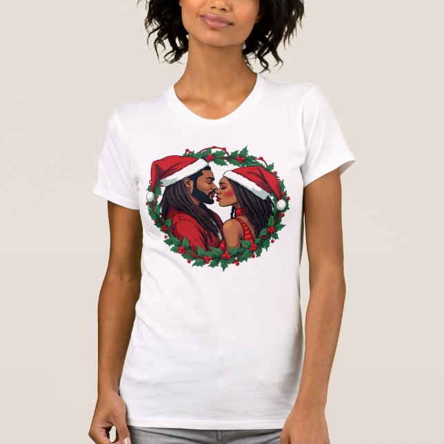 Christmas Couple - Black Love T-Shirt (Front)
