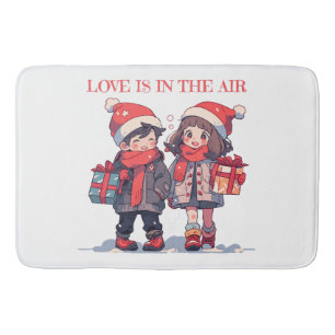 Christmas couple - Love is in the air Bath Mat