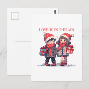 Christmas couple - Love is in the air Postcard