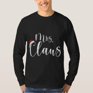 Christmas Couple Mrs And Mr Claus Costume Santa Ha T-Shirt