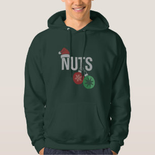 Christmas Couples Matching Chest and Nuts Xmas Hoodie