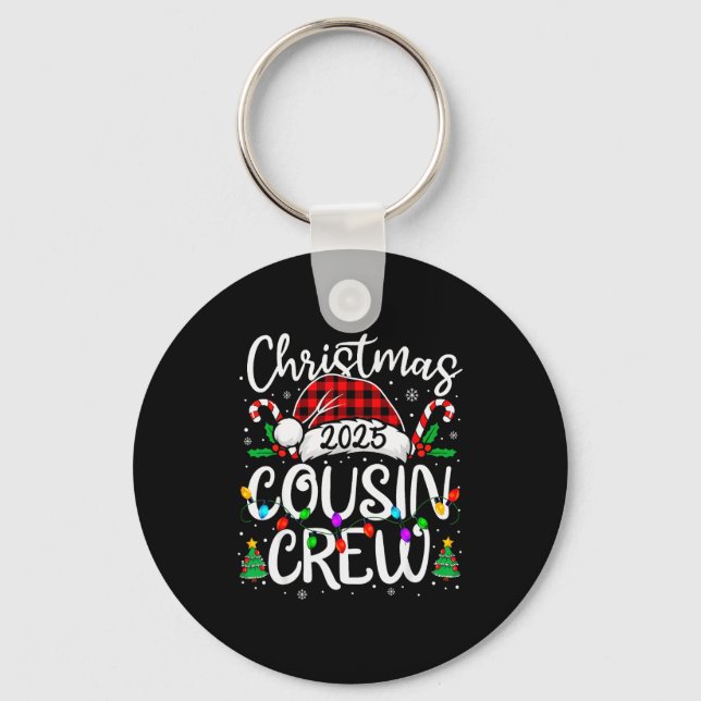 Christmas Cousin Crew 2025 Family Matching Xmas Pa Key Ring (Front)