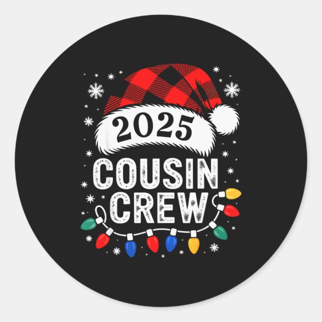 Christmas Cousin Crew 2025 Matching Xmas Family Pa Classic Round Sticker (Front)