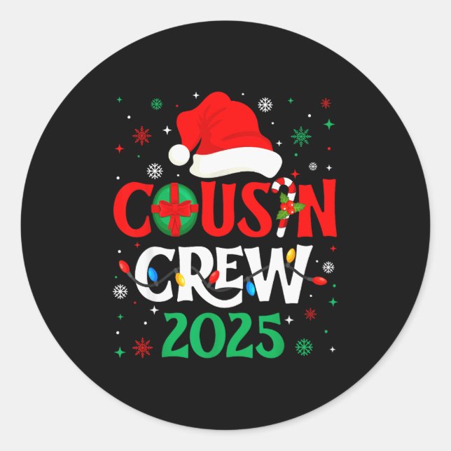 Christmas Cousin Crew 2025 Xmas Funny Matching Fam Classic Round Sticker (Front)