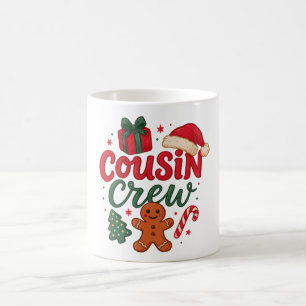 Christmas Cousin Crew Box Santa Hat Gingerbread Coffee Mug