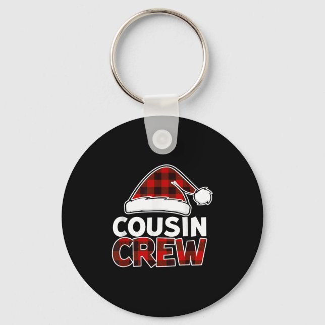 Christmas Cousin Crew Buffalo Red Plaid Pyjamas Fa Key Ring (Front)