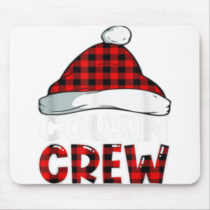 Christmas Cousin Crew Buffalo Red Plaid Pyjamas Fa Mouse Pad