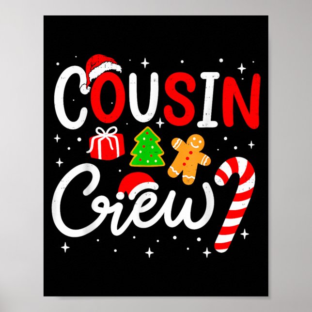 Christmas Cousin Crew Candy Cane Family Matching H Poster (Front)