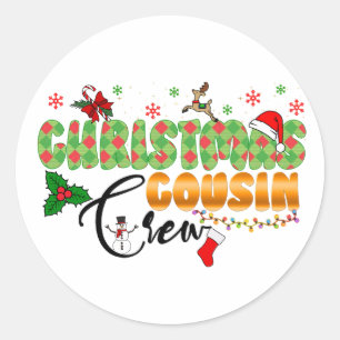 Christmas Cousin Crew Family Reunion  Classic Round Sticker