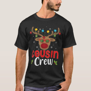 Christmas Cousin Crew Funny Reindeer Matching Paja T-Shirt