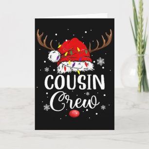 Christmas Cousin Crew Funny Santa Hat Light Kids M Card