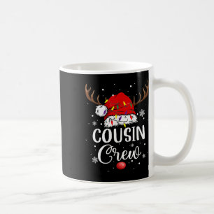 Christmas Cousin Crew Funny Santa Hat Light Kids M Coffee Mug