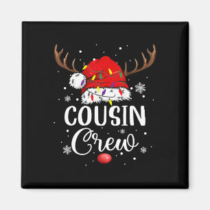 Christmas Cousin Crew Funny Santa Hat Light Kids M Magnet