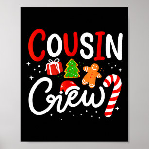 Christmas Cousin Crew Funny Santa Hat Light Kids M Poster