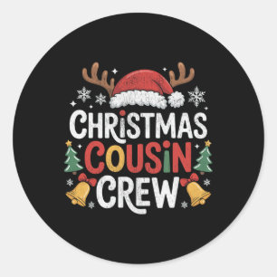 Christmas Cousin Crew Pyjamas Kids Girls Toddler M Classic Round Sticker