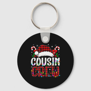 Christmas Cousin Crew Red Plaid Family Matching Xm Key Ring