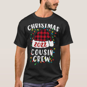 Christmas Cousin Crew  Red Plaid Matching Pajama T-Shirt