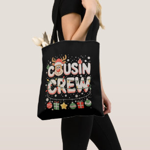 Christmas Cousin Crew Reindeer Matching Family Tote Bag