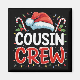 Christmas Cousin Crew Santa Hat  Magnet