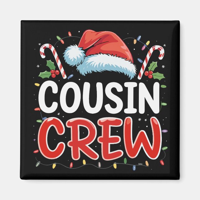 Christmas Cousin Crew Santa Hat  Magnet (Front)