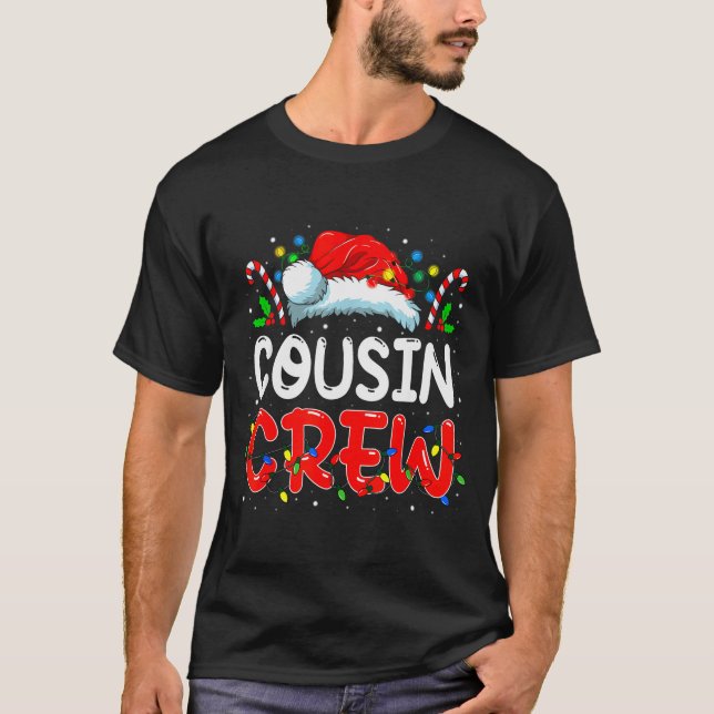 Christmas Cousin Crew Santa Hat Men Women Kids  T-Shirt (Front)