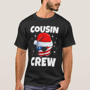 Christmas Cousin Crew Soccer Ball Usa Pyjamas Fami T-Shirt