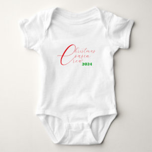 Christmas Cousin Crew Trendy Typography Baby Bodysuit