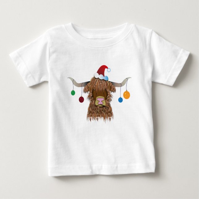 Christmas Cow Baby T-Shirt (Front)