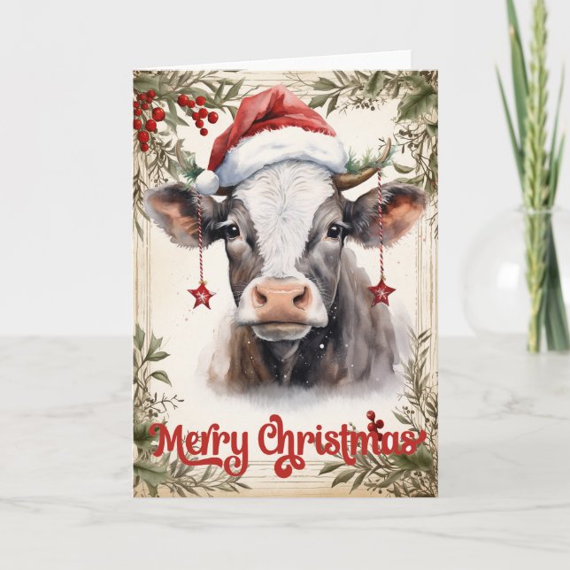 Christmas Cow  Card (Front)