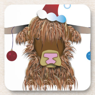 Christmas Cow Coaster