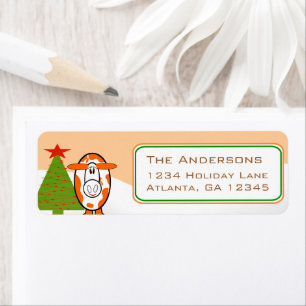 Christmas Cow Dairy Farm Return Address Return Address Label