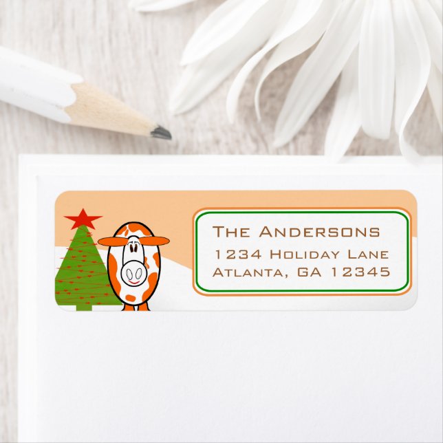 Christmas Cow Dairy Farm Return Address Return Address Label (Insitu)