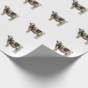Christmas Cow Farm Lover Cute Santa Holiday Wrapping Paper