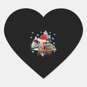 Christmas Cow Heart Sticker